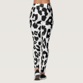 Leopard Schwarz-Weiß-Tierdruck Leggings (Rückseite)