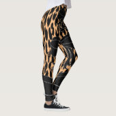 Leopard schwarze Bow Leggings (Rechts)