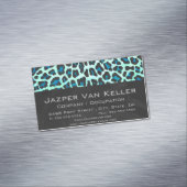 Leopard-schwarzer und aquamariner Druck Magnetische Visitenkarte (Beispiel)