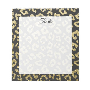 Leopard, schwarzes Gold, elegantes Tiermuster Notizblock