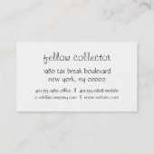 Leopard; Schwarzes Visitenkarte (Rückseite)