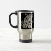 Leopard Schwarzweiß-Portrait-Tasse Reisebecher (Links)