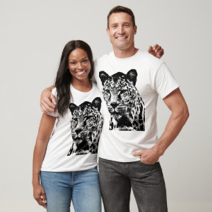 Leopard Schwarzweiß T-Shirt