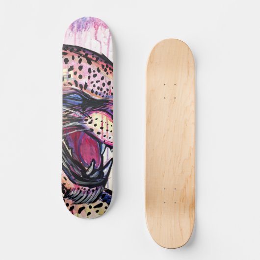 Leopard Scream Skateboard (Vorderseite)