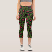 Leopard Seamless Muster Capri Leggings (Vorderseite)