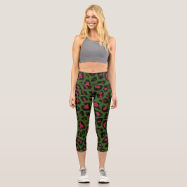 Leopard Seamless Muster Capri Leggings