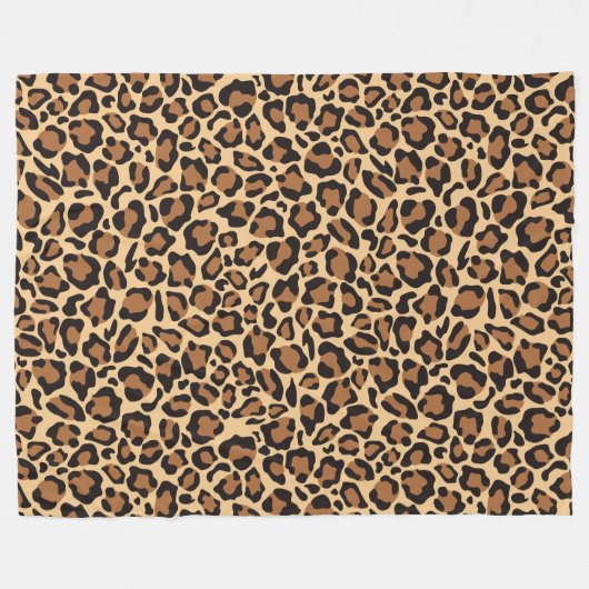 Leopard Seamless Muster Fleecedecke (Vorderseite (Horizontal))