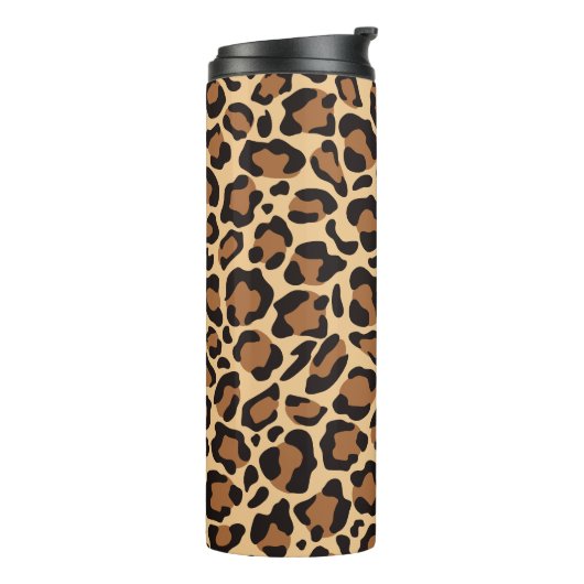Leopard Seamless Muster Thermosbecher (Nach links gedreht)