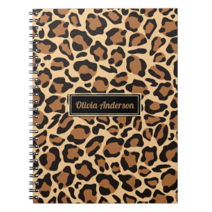 Leopard Seamless Pattern Individuelle Name Notizblock
