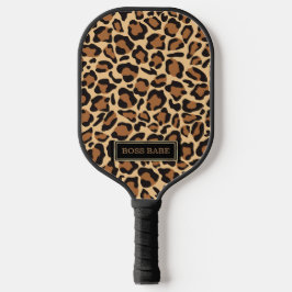 Leopard Seamless Pattern Individuelle Name Pickleball Schläger
