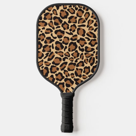 Leopard Seamless Pattern Individuelle Name Pickleball Schläger (Rückseite)
