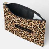 Leopard Seamless Pattern Individuelle Name Zubehörtasche (Offen)