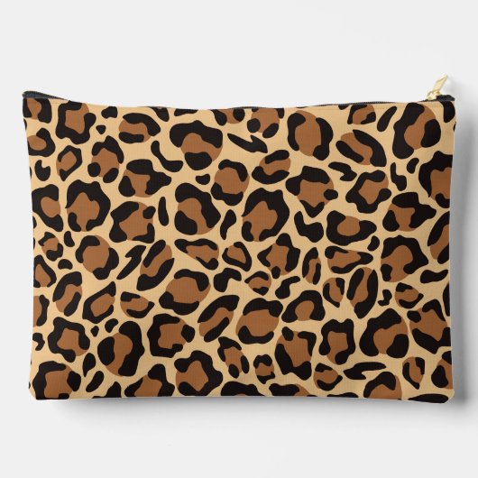 Leopard Seamless Pattern Individuelle Name Zubehörtasche (Rückseite)