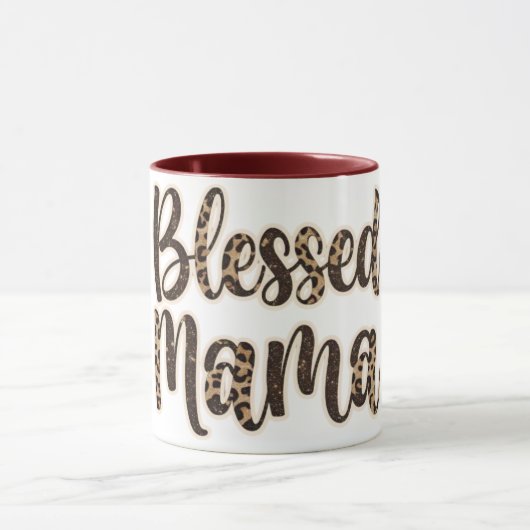 Leopard Seligen Mama Script Women Tasse (Zentrum)