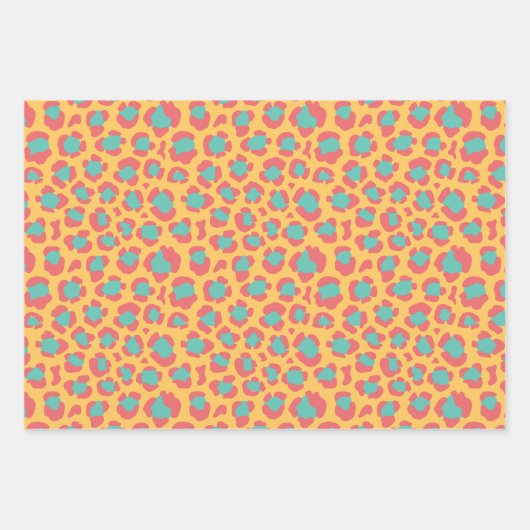 Leopard Set in trendiger Farbe 2025 Geschenkpapier Set (Vorderseite)