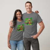 Leopard Shamrock Camping RV Camper St Patricks Day T-Shirt (Unisex)