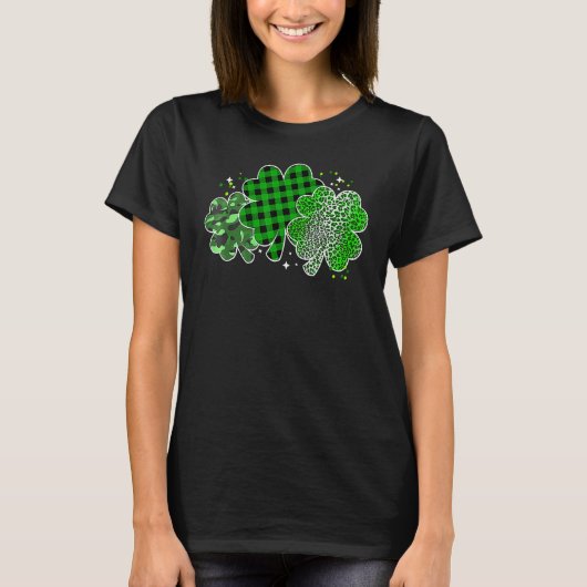 Leopard Shamrock Lucky Charm Men Women Irish St Pa T-Shirt (Vorderseite)