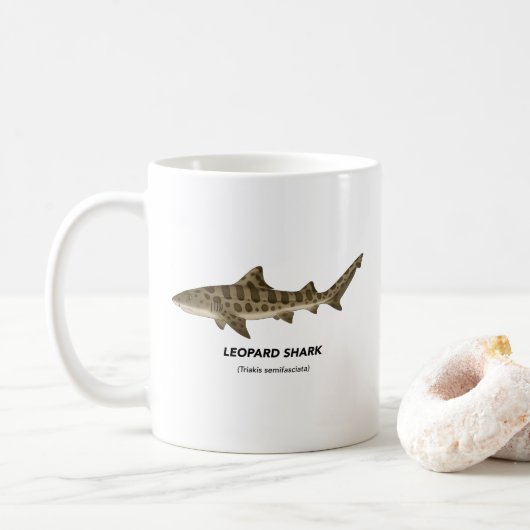 Leopard Shark - Meerestiere in Kalifornien Kaffeetasse (Mit Donut)
