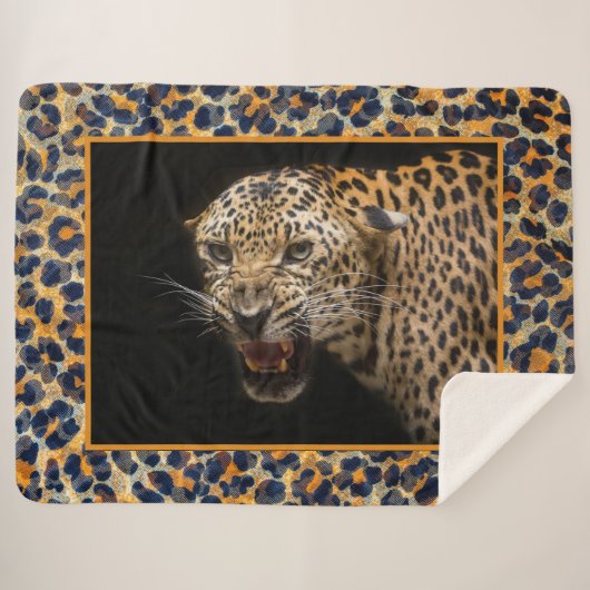 Leopard Sherpa Blanket Sherpadecke (Vorderseite (Horizontal))