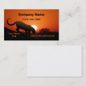 Leopard-Silhouette-Sonnenuntergang Visitenkarte (Vorne/Hinten)