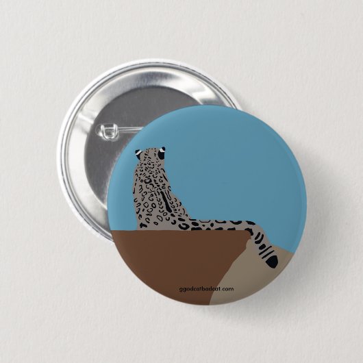 Leopard-sitzender Knopf Button (Vorne & Hinten)