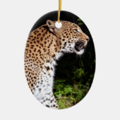 Leopard-Sitzung Keramik Ornament (Vorne)