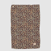 Leopard Skin Brown Cream Muster Mit Monogramm - Golfhandtuch (Vorderseite)