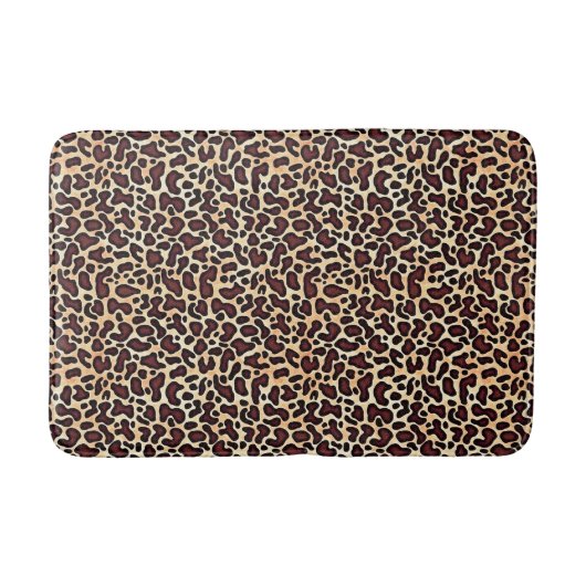 Leopard Skin Brown Cream Pattern - Badematte (Vorderseite)