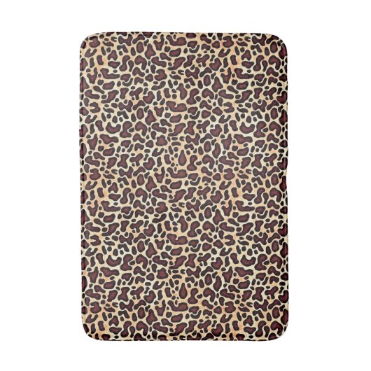 Leopard Skin Brown Cream Pattern - Badematte (Vorderseite Vertikal)