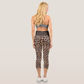 Leopard Skin Brown Cream Pattern - Capri Leggings (Rückseite)