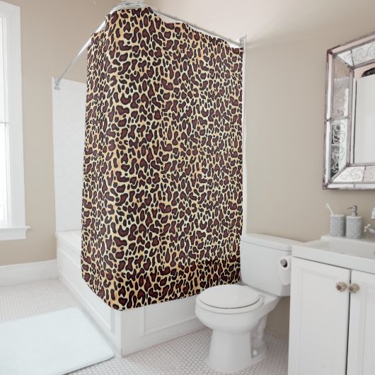 Leopard Skin Brown Cream Pattern - Duschvorhang (Beispiel)