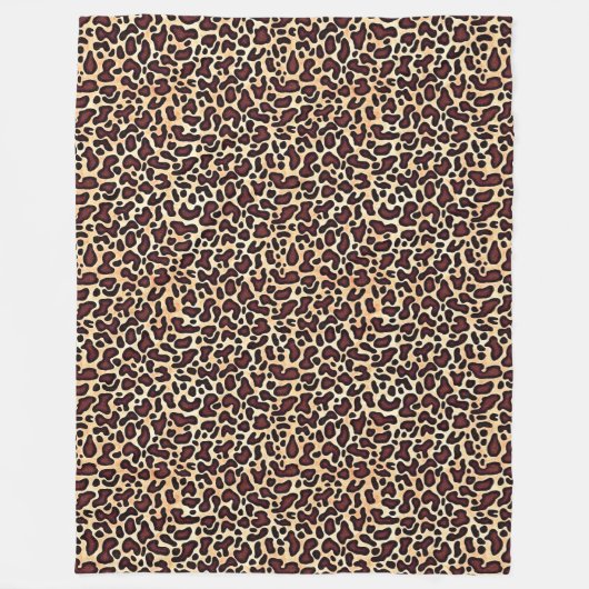 Leopard Skin Brown Cream Pattern - Fleecedecke (Vorderseite)