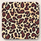 Leopard Skin Brown Cream Pattern - Getränkeuntersetzer (Vorderseite)