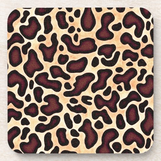 Leopard Skin Brown Cream Pattern - Getränkeuntersetzer (Vorderseite)