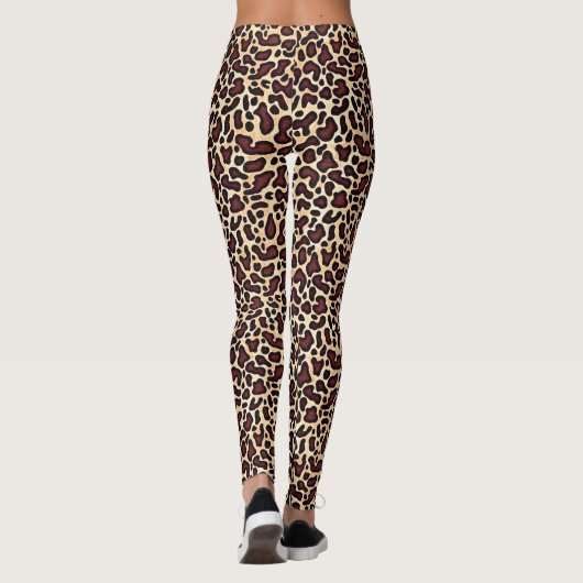 Leopard Skin Brown Cream Pattern - Leggings (Rückseite)