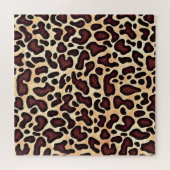 Leopard Skin Brown Cream Pattern - Puzzle (Horizontal)