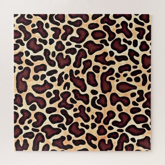 Leopard Skin Brown Cream Pattern - Puzzle (Horizontal)