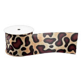 Leopard Skin Brown Cream Pattern - Satinband (Spule)