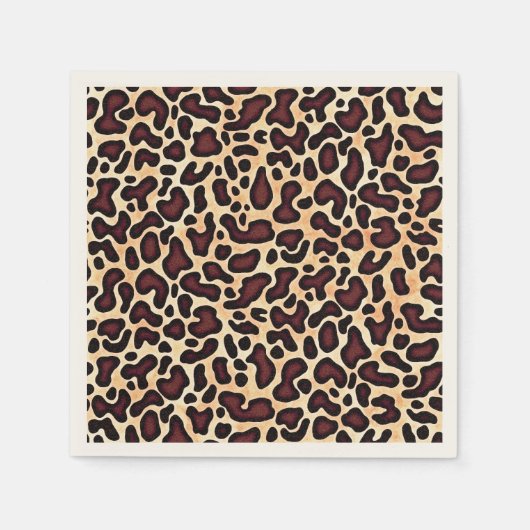 Leopard Skin Brown Cream Pattern - Serviette (Vorderseite)