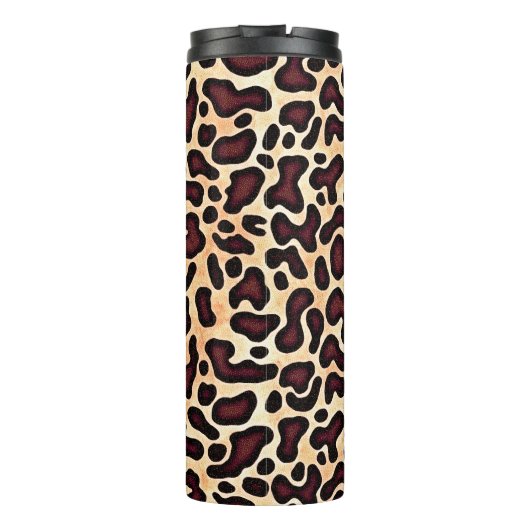 Leopard Skin Brown Cream Pattern - Thermosbecher (Rückseite)