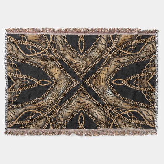 Leopard Skin & Chain Juwelen Decke (Vorderseite)