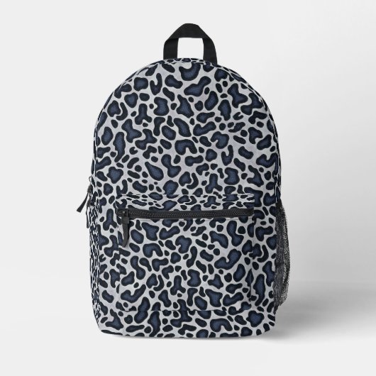 Leopard Skin Denim Grey Blue Pattern -  Bedruckter Rucksack (Vorderseite)