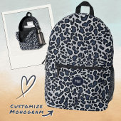 Leopard Skin Denim Grey Blue Pattern -  Printed Ba Bedruckter Rucksack