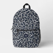 Leopard Skin Denim Grey Blue Pattern -  Printed Ba Bedruckter Rucksack (Vorderseite)