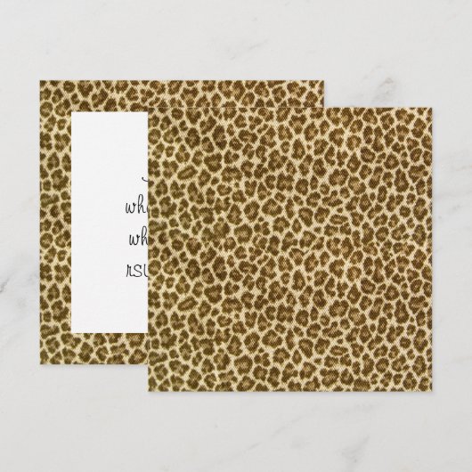 Leopard Skin Fabric Muster Einladung (Vorne/Hinten)