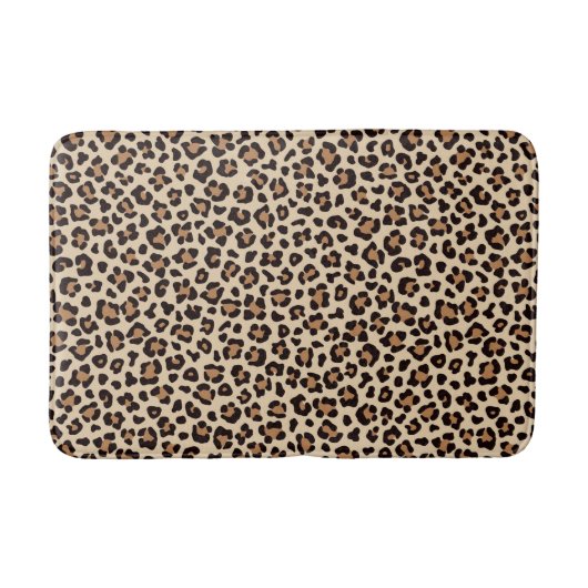 Leopard Skin Fur Muster Badematte (Vorderseite)