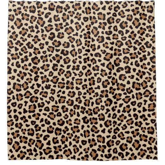 Leopard Skin Fur Muster Duschvorhang (Vorderseite)