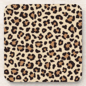 Leopard Skin Fur Muster Getränkeuntersetzer (Vorderseite)