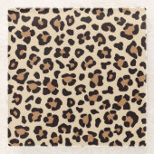 Leopard Skin Fur Muster Glasuntersetzer (Vorderseite)