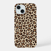 Leopard Skin Fur Muster iPhone 15 Hülle (Rückseite)